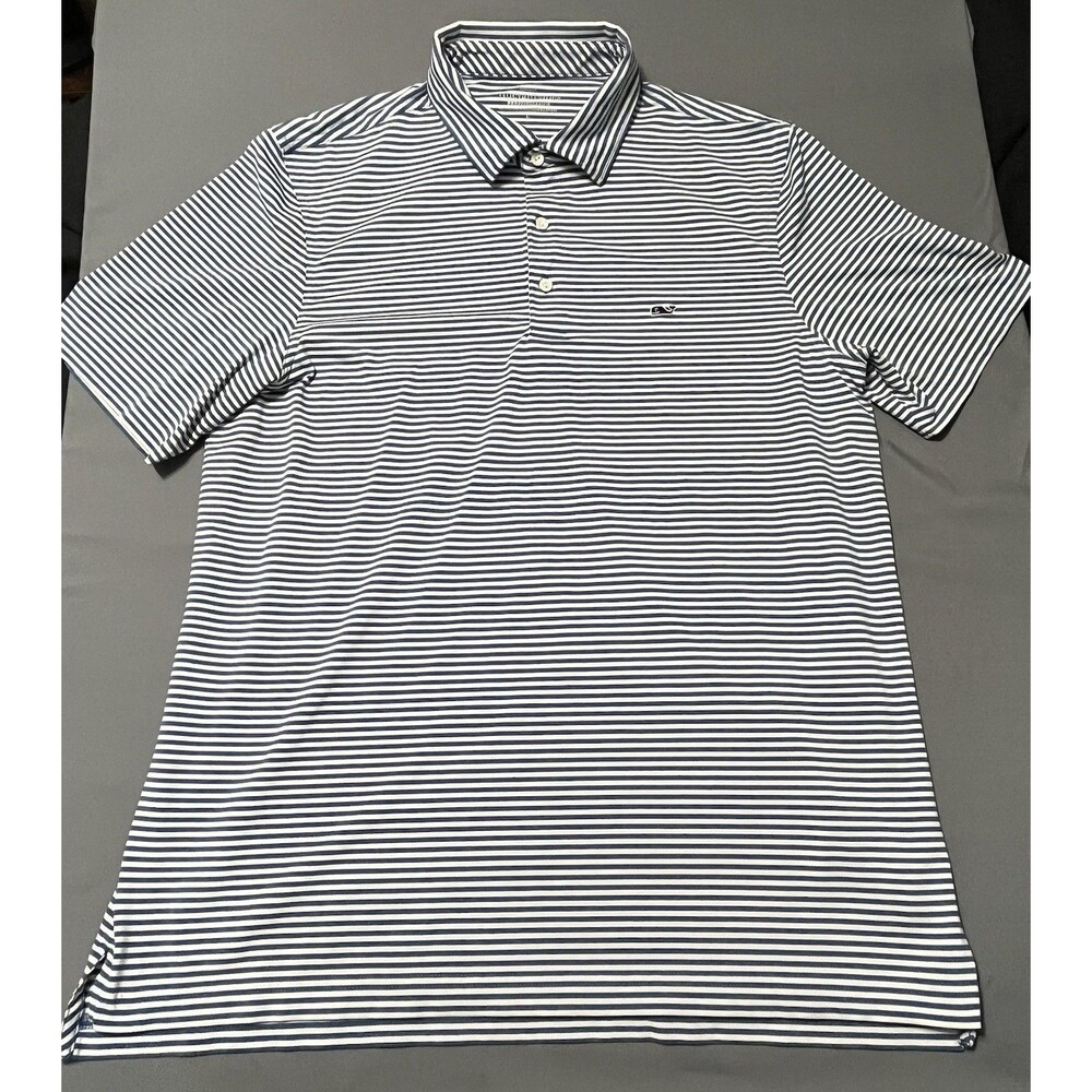 Vineyard Vines Performance Men’s Polo Striped Blue Size Large